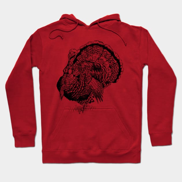 Wild Turkey Print Hoodie by rachelsfinelines